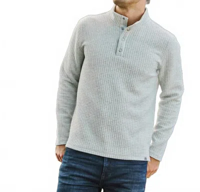 Flags & Anthem Silverton Quilted 1/4 Snap Sweater In Light Grey Heather In Green