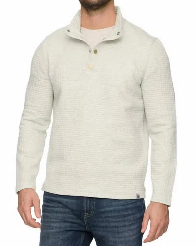 Flags & Anthem Silverton Quilted Snap Mockneck Top In Light Grey Heather In Multi