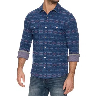 Flags & Anthem Southwestern Hero Stretch Flannel Shirt In Blue/muave