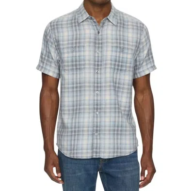 Flags & Anthem Stanwood Short Sleeve Vintage Shirt In Blue/grey/white