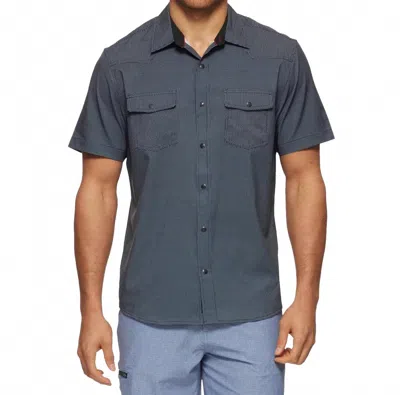 Flags & Anthem Stevenson Short Sleeve Performance Western Shirt In Charcoal In Pink