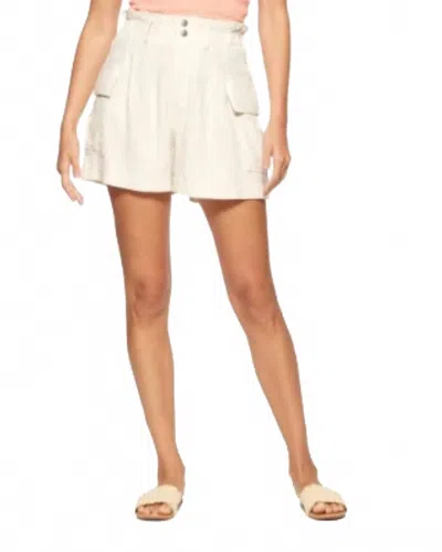 Flags & Anthem Sylvania Linen Blend Cargo Short In Cream In White