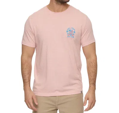 Flags & Anthem Tiki Bar Short Sleeve Tee In Coral Heather In Neutral