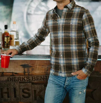 Flags & Anthem Trimble Flannel Shirt In Brown/tan/navy In Multi