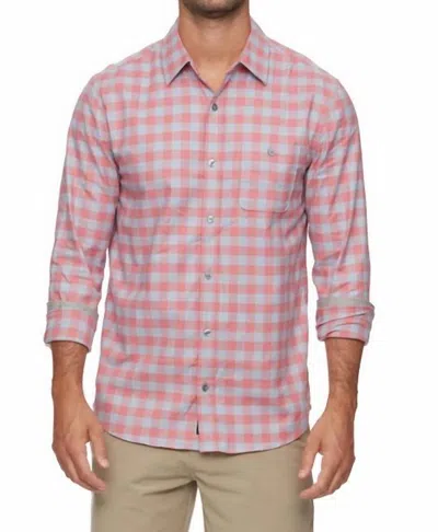Flags & Anthem Vandemere Long Sleeve Gingham Performance Shirt In Pink Gingham