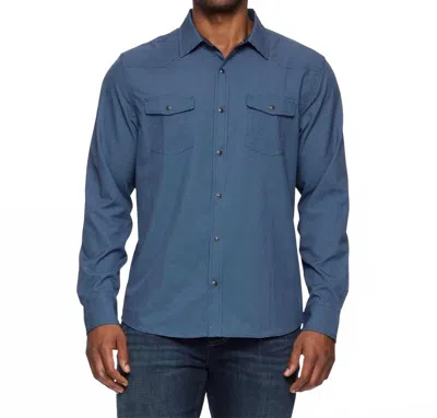 Flags & Anthem Varnell Long Sleeve Performance Western Shirt In Navy In Blue