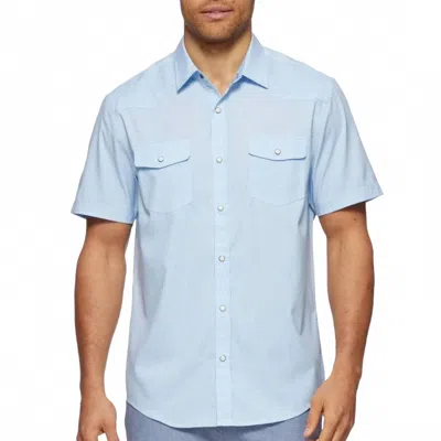 Flags & Anthem Varnell Short Sleeve Performance Shirt In Light Blue/white