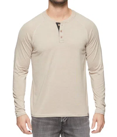 Flags & Anthem Victory Performance Henley Top In Oatmeal Heather In Neutral