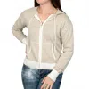 Flags & Anthem Waverly Stripe Zip Up Top In Ivory/brown In Multi