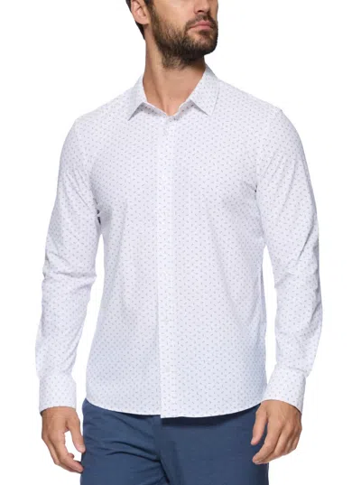Flags & Anthem Westover Geo Print Journey Shirt In White