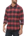Flags & Anthem Wheatland Double Pocket Stretch Flannel Shirt In Red/charcoal In Multi