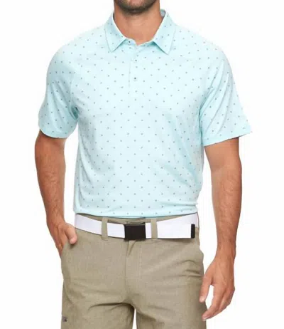 Flags & Anthem Wheaton Dot Print Performance Polo Shirt In Aqua In Blue