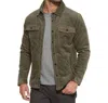 Flags & Anthem Wilbur Quilted Corduroy Jacket In Olive In Green