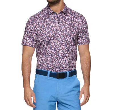 Flags & Anthem Winfield Multi Star Short Sleeve Performance Polo In Red/white/blue
