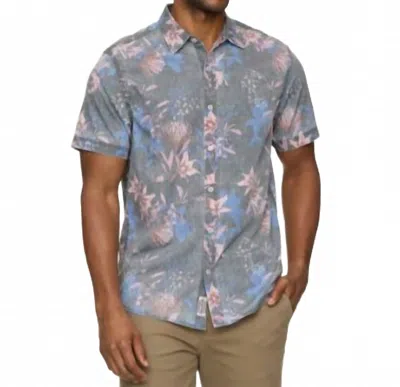 Flags & Anthem Woburn Vintage Soft Short Sleeve Shirt In Grey In Brown