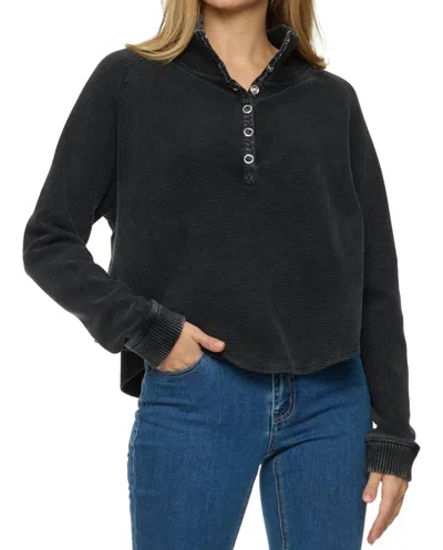 Flags & Anthem Women's Frannie Adriana Snap Front Tee In Black