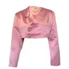 Flainer Women's Pink / Purple Raspberry Heart Stone Satin Blazer In Pink/purple