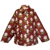 Flainer Women's Red Daisy Dream Puff Snap Coat In Red