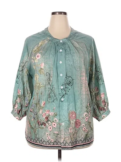 Pre-owned Flamingo 3/4 Sleeve Blouse In Blue