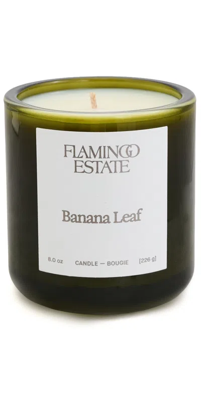 Flamingo Estate Banana Leaf Candle Green One Size