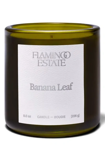 Flamingo Estate Banana Leaf Candle In Gold