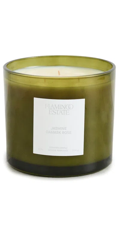 Flamingo Estate Blooming Jasmine And Rose Xl Candle Green