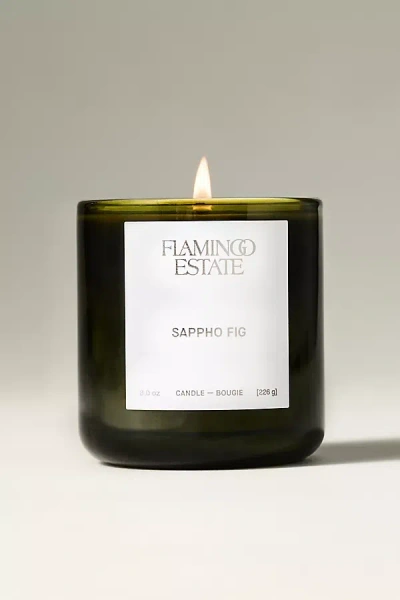 Flamingo Estate Fruity Sappho Fig Boxed Glass Candle In Green