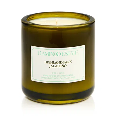 Flamingo Estate Highland Park Jalapeno Candle In Green