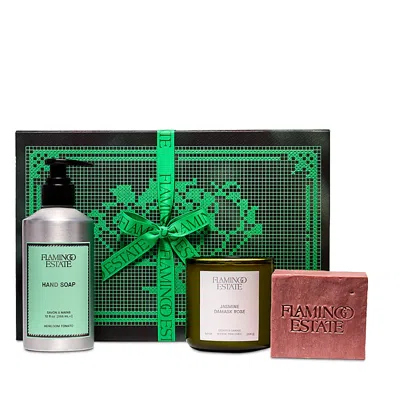 Flamingo Estate Jasmine Damask Rose Bath Set In Green