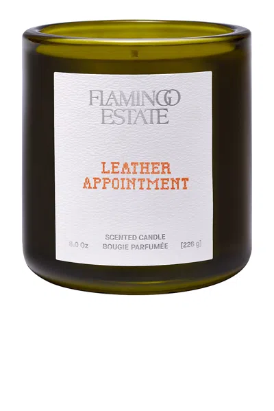 Flamingo Estate Leather Appointment 8oz Candle In Green