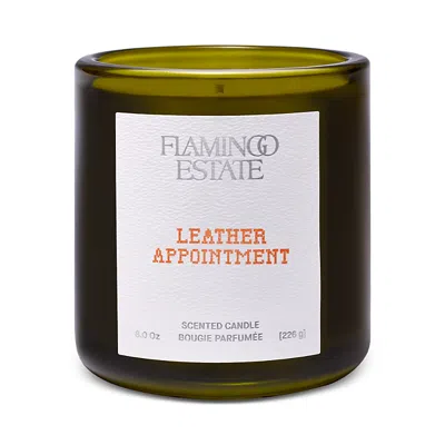 Flamingo Estate Leather Appointment Candle 8 Oz. In Green