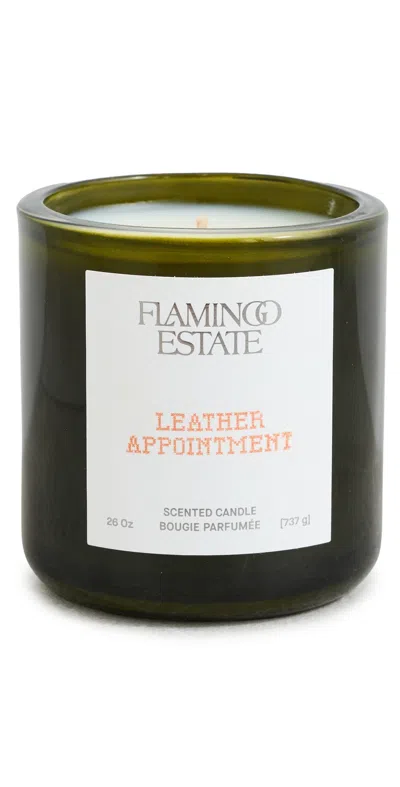 Flamingo Estate Leather Appointment Candle Leather Appointment In Green