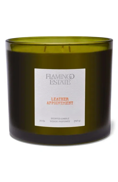 Flamingo Estate Leather Appointment Xl Candle In Green