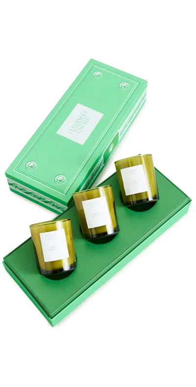 Flamingo Estate Mini Three Sisters Candle Set Green