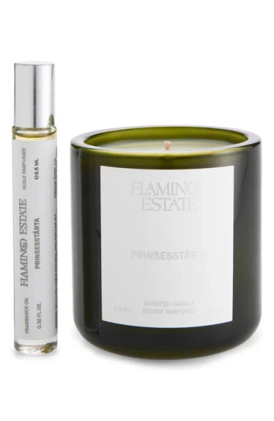 Flamingo Estate Prinsesstårta Candle & Fragrance Oil Gift Set In Black