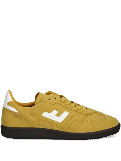 Flamingos Burela Slim Lace-up Panelled Sneakers In Yellow