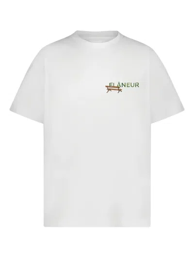 Flâneur Back-print Graphic T-shirt In White