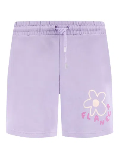 Flâneur Blossom Flower-print Track Shorts In Purple