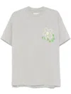 Flâneur Blossom-print T-shirt In Grey