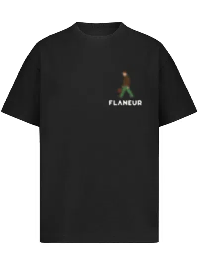 Flâneur Flaneur Blurred Stroller Print Black T Shirt