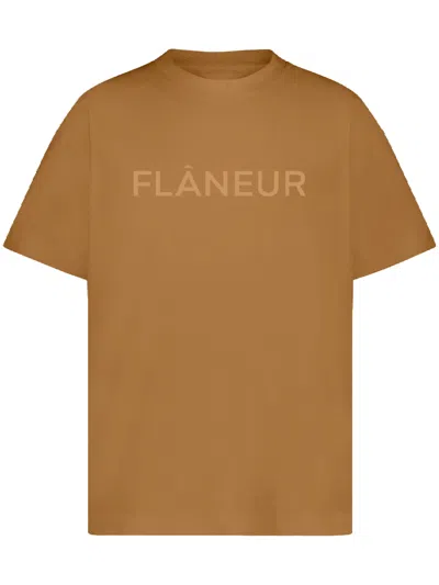 Flâneur Flaneur Brown Tonal Logo T Shirt