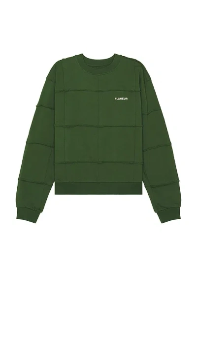 Flâneur Cut & Sew Sweatshirt In Green