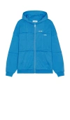 Flâneur Cut & Sew Zip-up Hoodie In Blue