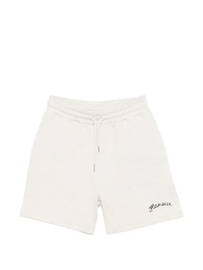Flâneur Drawstring Embroidered Shorts In Neutral