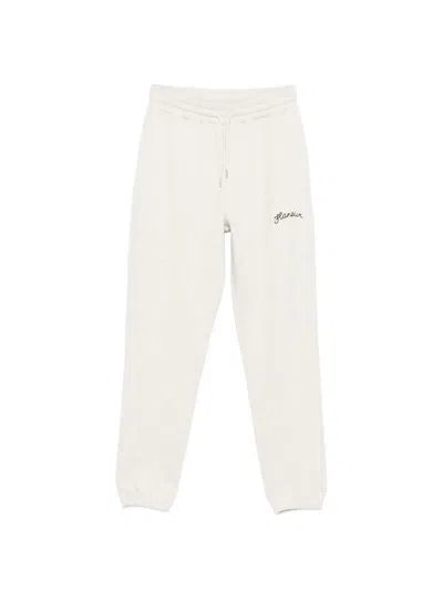 Flâneur Embroidery Track Pants In Neutral