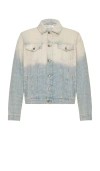Flâneur Faded Tweed Denim Jacket In Blue