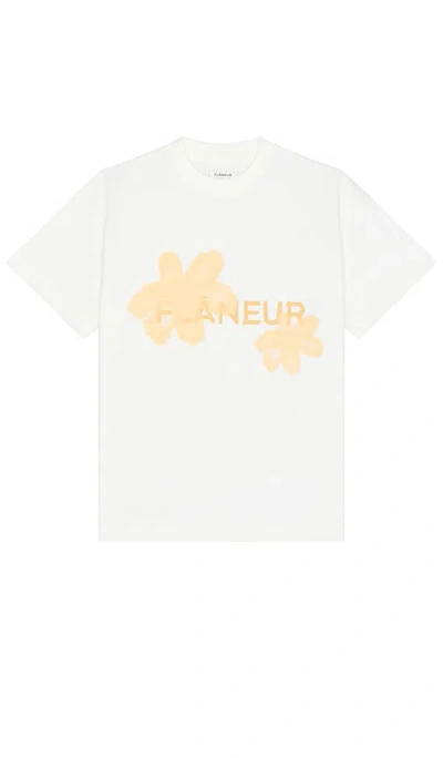 Flâneur Floral Watercolor T-shirt In 白色