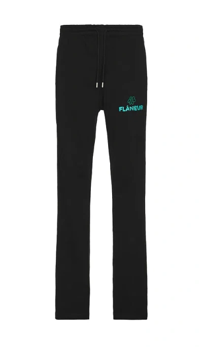 Flâneur Flower Doodle Sweatpants In Black