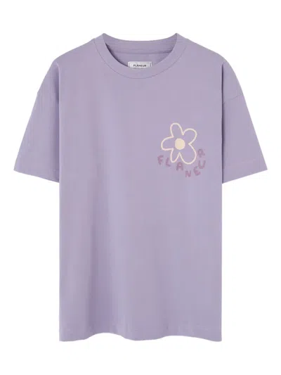 Flâneur Flower-print T-shirt In Purple