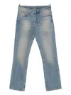 Flâneur Frayed-hem Cotton Jeans In Blue
